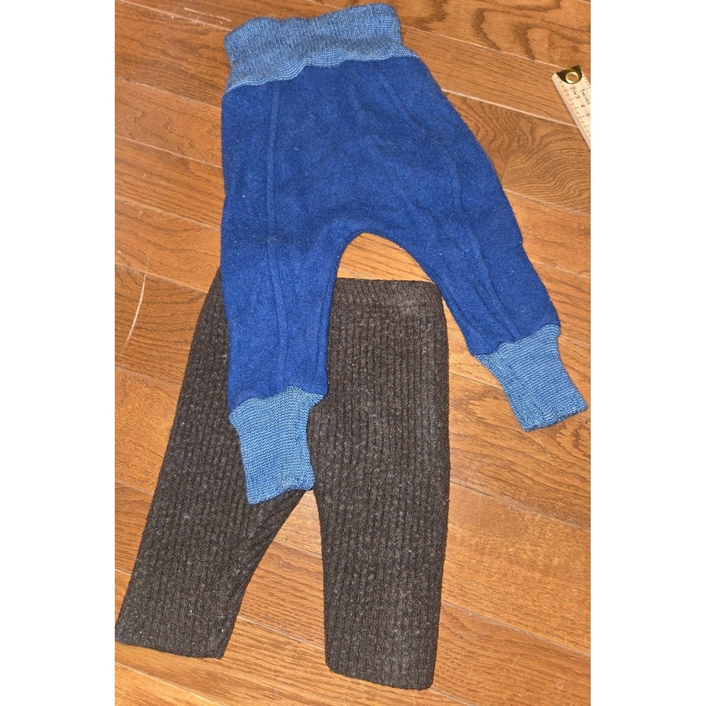 Disana pants 3-6months semi shrunk brown and blue 2 pair sustainablebabyish - Picture 2 of 6